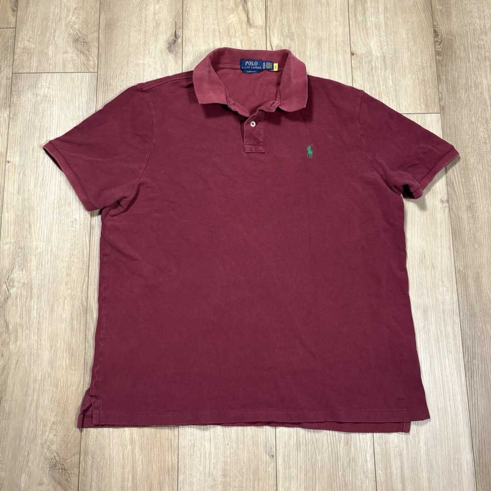 Polo Ralph Lauren Polo Shirt Mens‎ XL Maroon Classic Fit Pony Logo